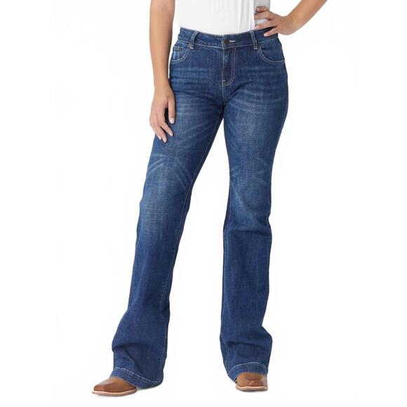 CC WESTERN Pants - NEW CC WESTERN women's wide leg trouser jean in dark wash